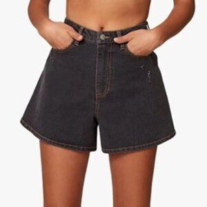 WEWOREWHAT High Rise Balloon Stretch Denim Shorts Size 24 NWT